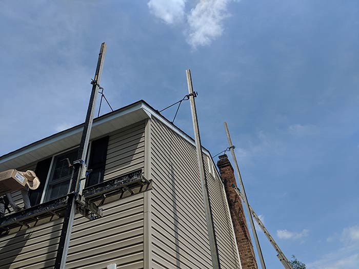 scaffolding on house