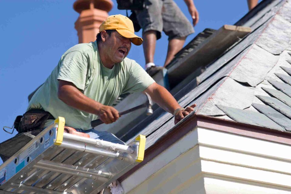 Laying slate roof on a home in Baltimore, MD